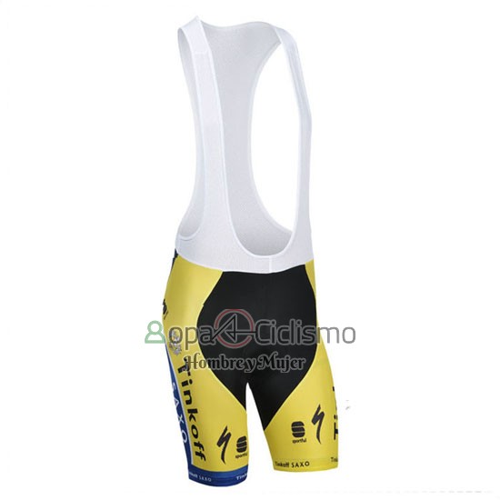Tinkoff Saxo Bank Ropa Ciclismo Culotte Corto 2014 Mangas Cortas Azul y AMarillo